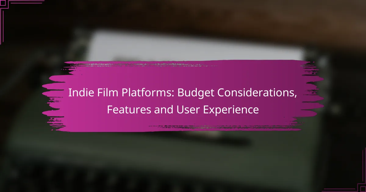 Indie Film Platforms: Budget Considerations, Features and User Experience