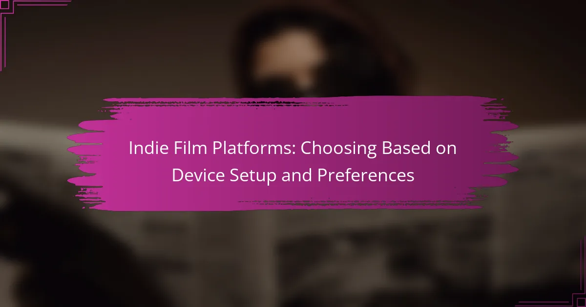 Indie Film Platforms: Choosing Based on Device Setup and Preferences