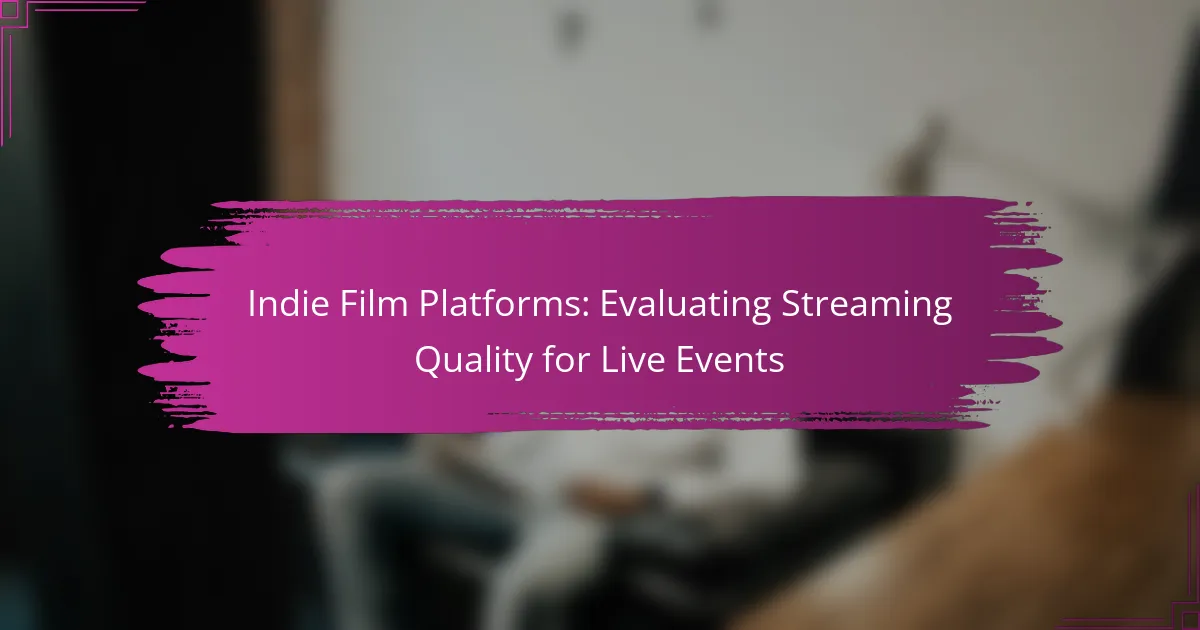 Indie Film Platforms: Evaluating Streaming Quality for Live Events