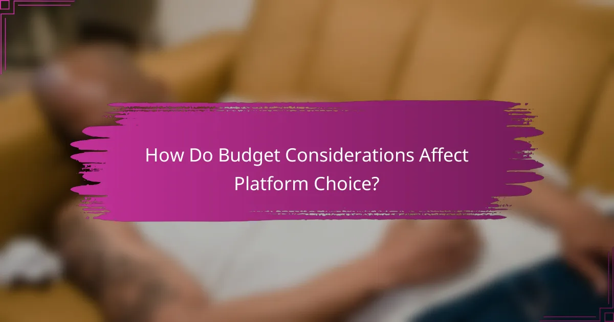How Do Budget Considerations Affect Platform Choice?