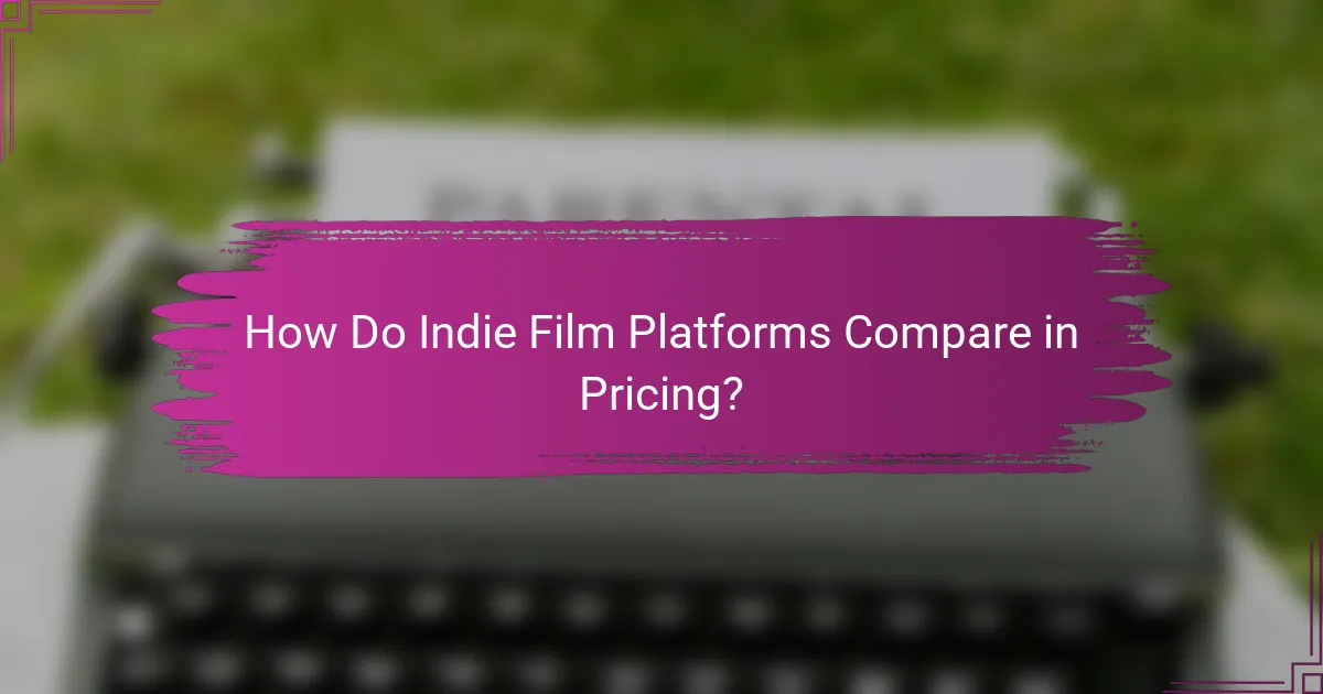 How Do Indie Film Platforms Compare in Pricing?