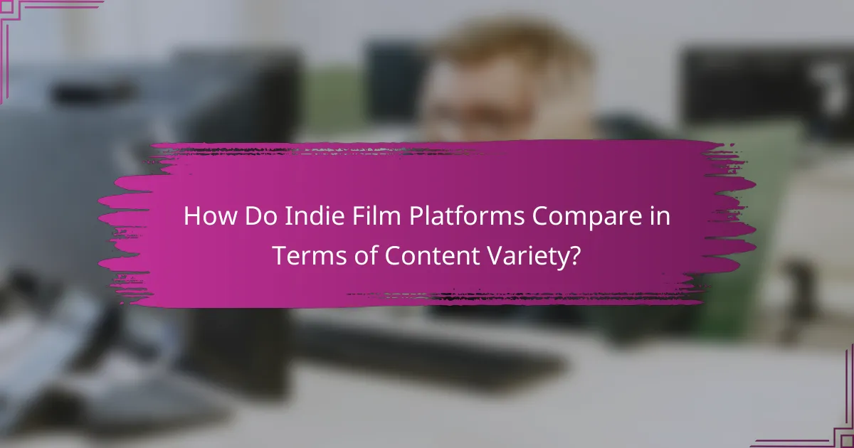 How Do Indie Film Platforms Compare in Terms of Content Variety?
