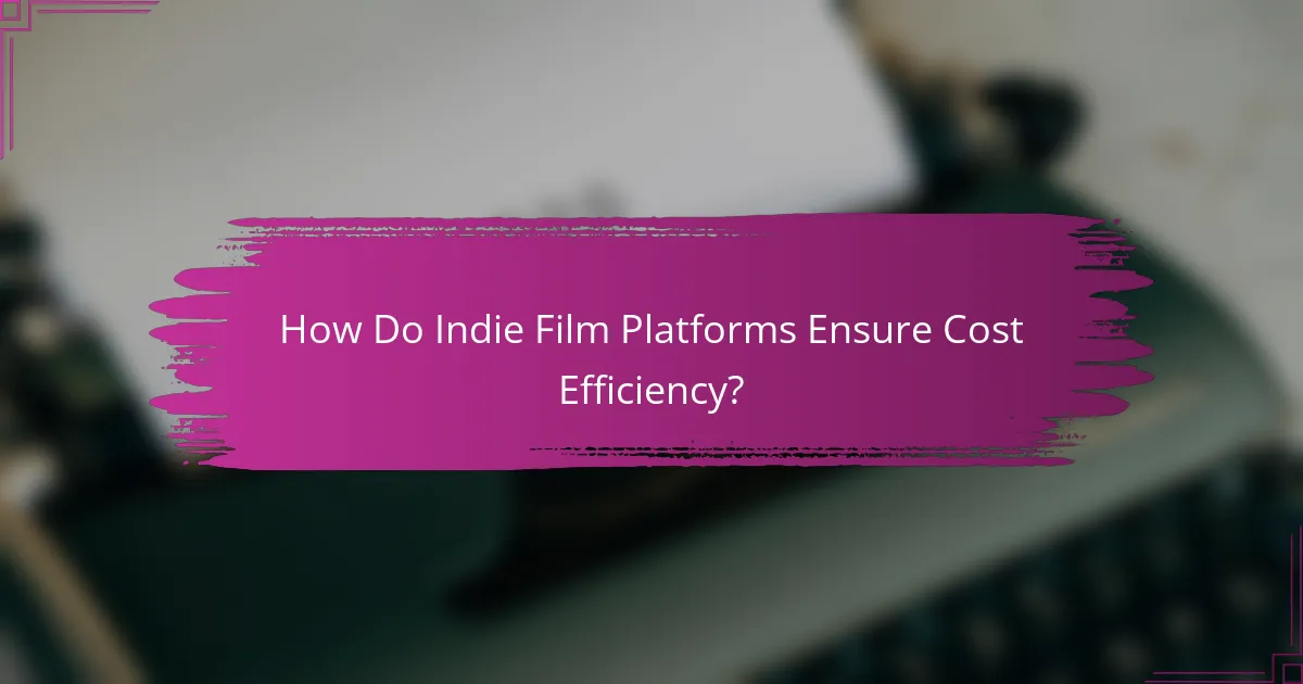 How Do Indie Film Platforms Ensure Cost Efficiency?