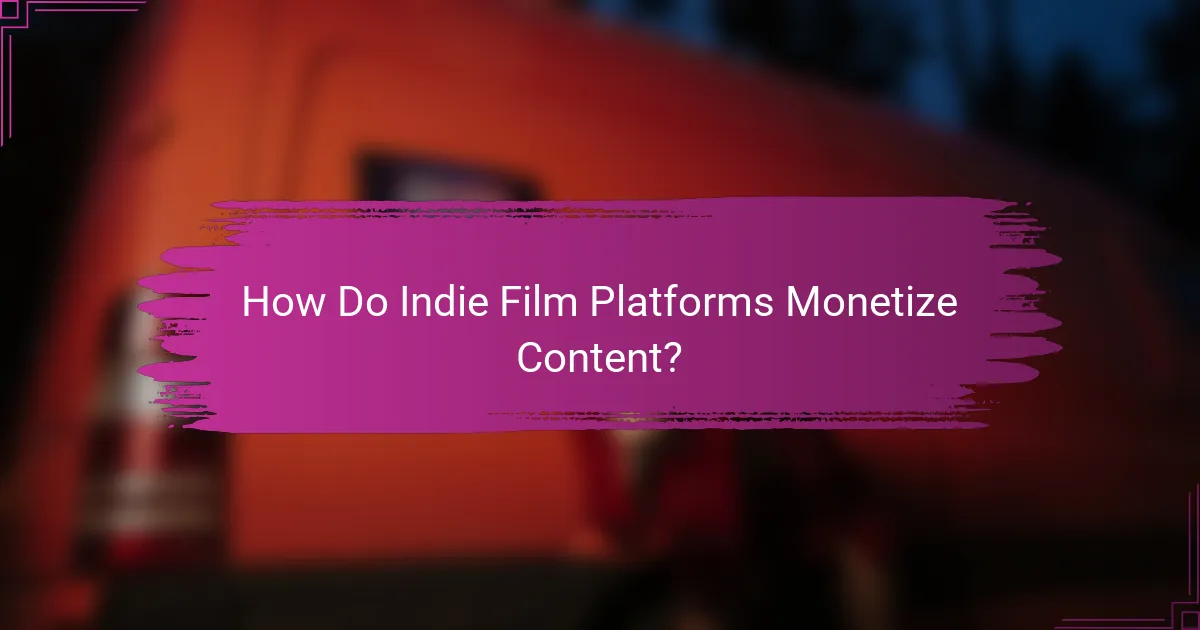 How Do Indie Film Platforms Monetize Content?
