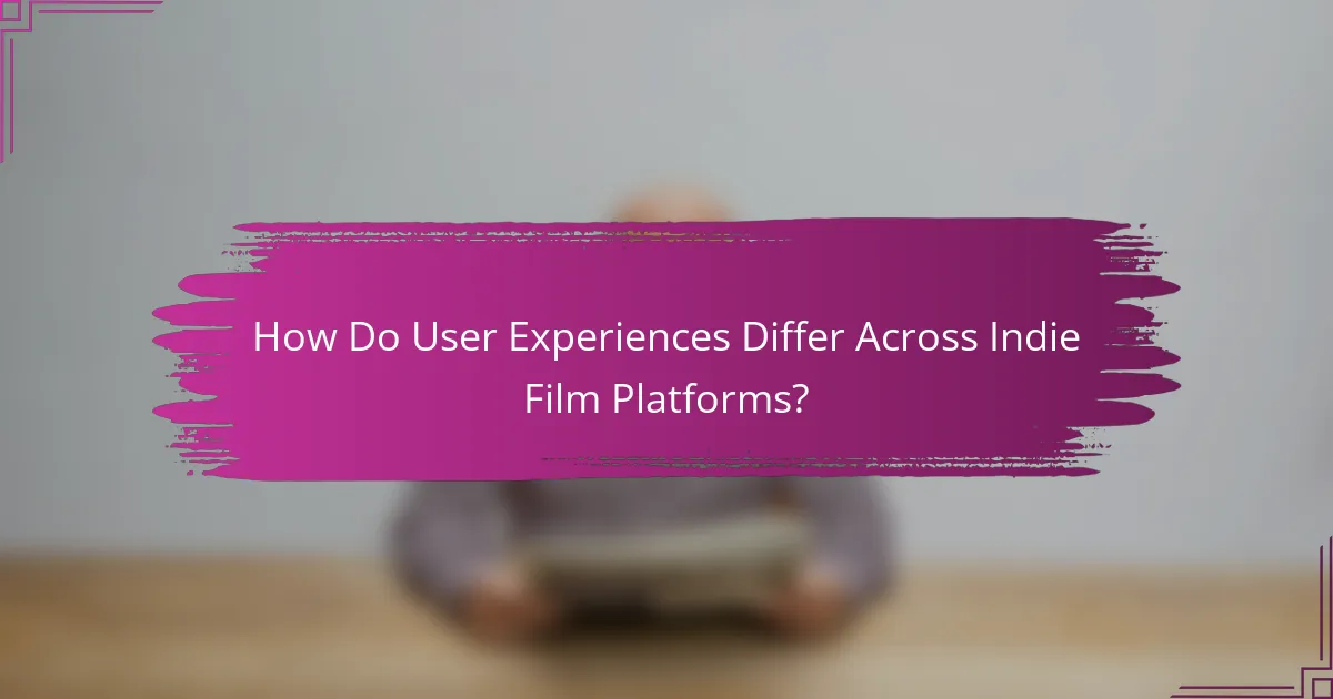 How Do User Experiences Differ Across Indie Film Platforms?