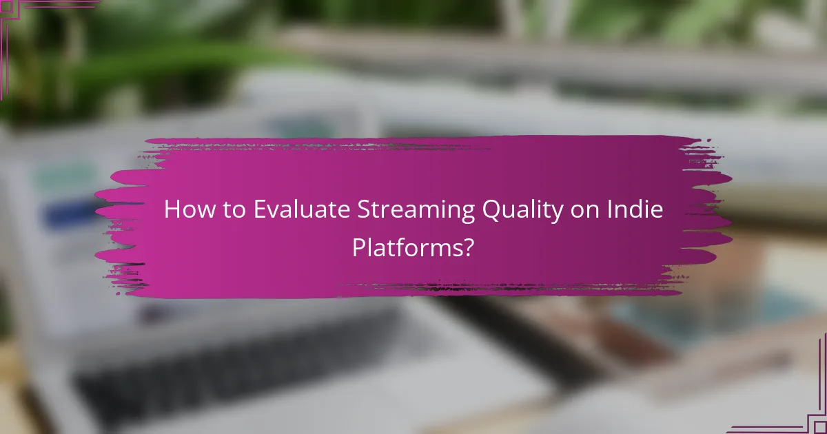 How to Evaluate Streaming Quality on Indie Platforms?