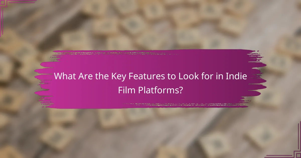 What Are the Key Features to Look for in Indie Film Platforms?