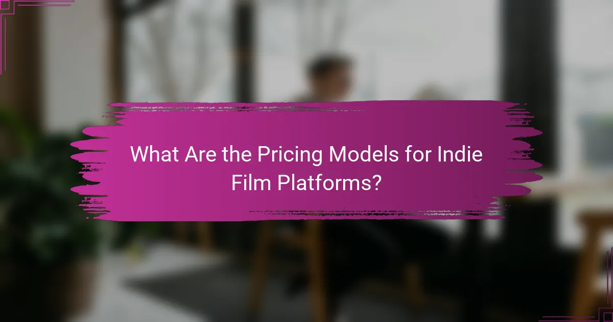 What Are the Pricing Models for Indie Film Platforms?