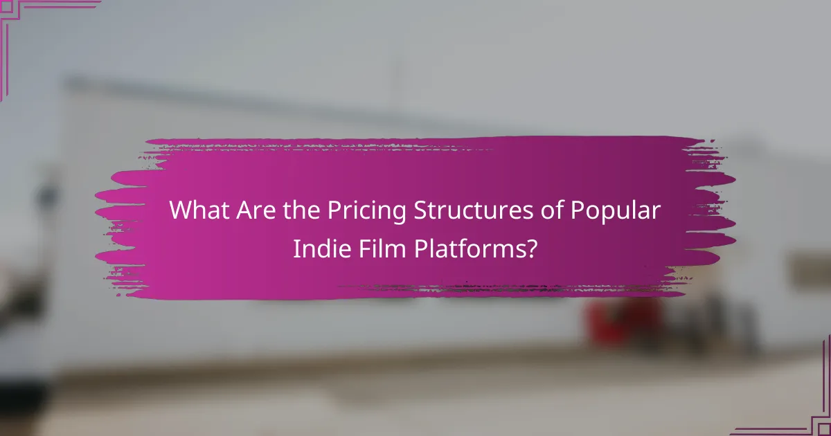 What Are the Pricing Structures of Popular Indie Film Platforms?