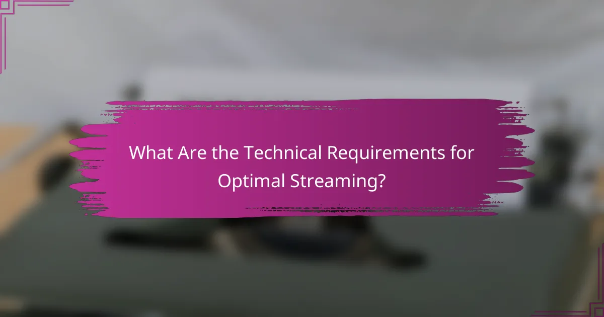 What Are the Technical Requirements for Optimal Streaming?