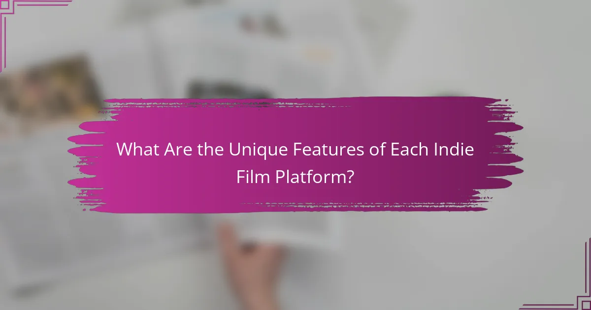 What Are the Unique Features of Each Indie Film Platform?