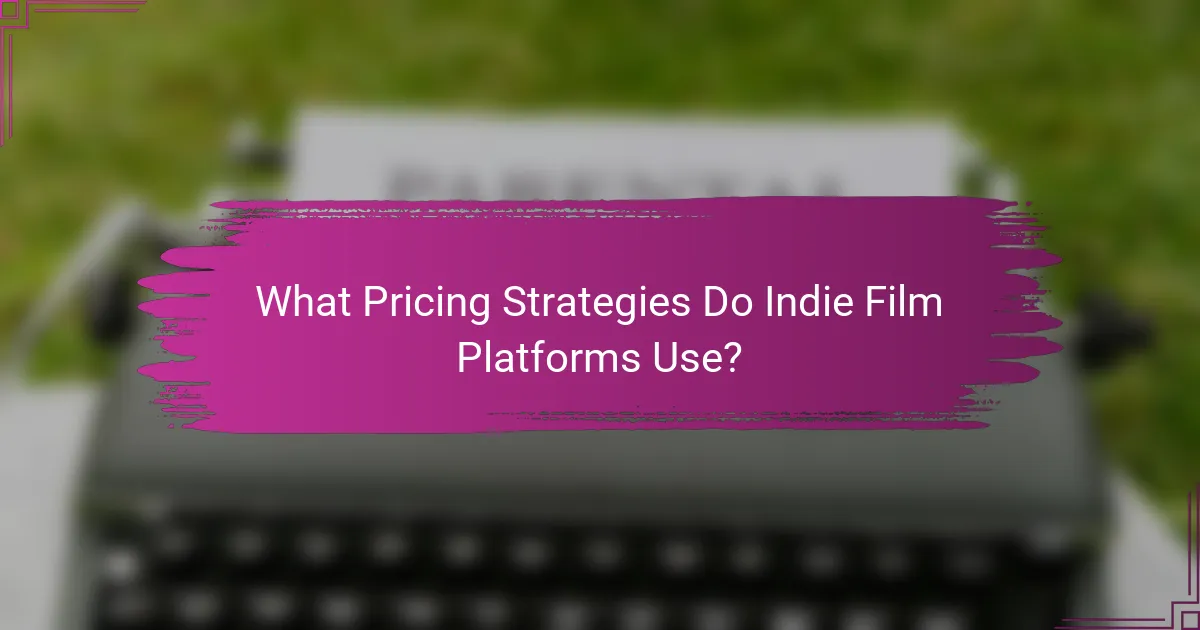 What Pricing Strategies Do Indie Film Platforms Use?