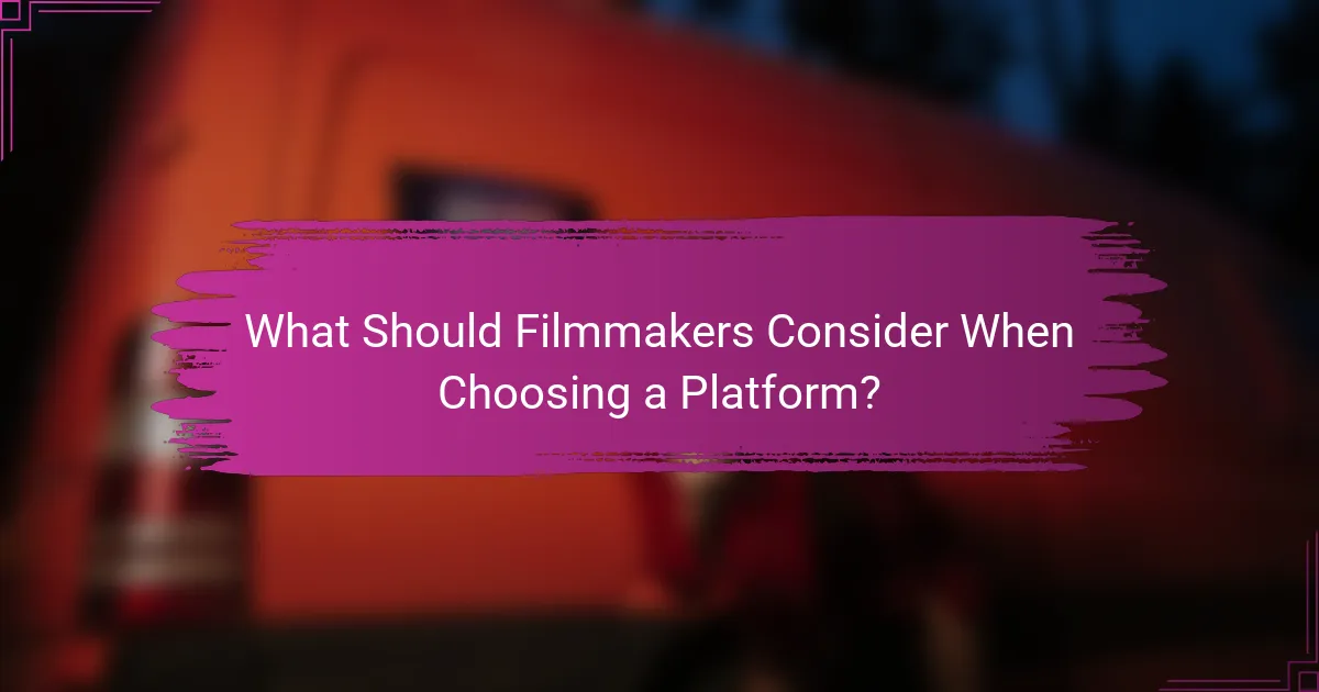 What Should Filmmakers Consider When Choosing a Platform?