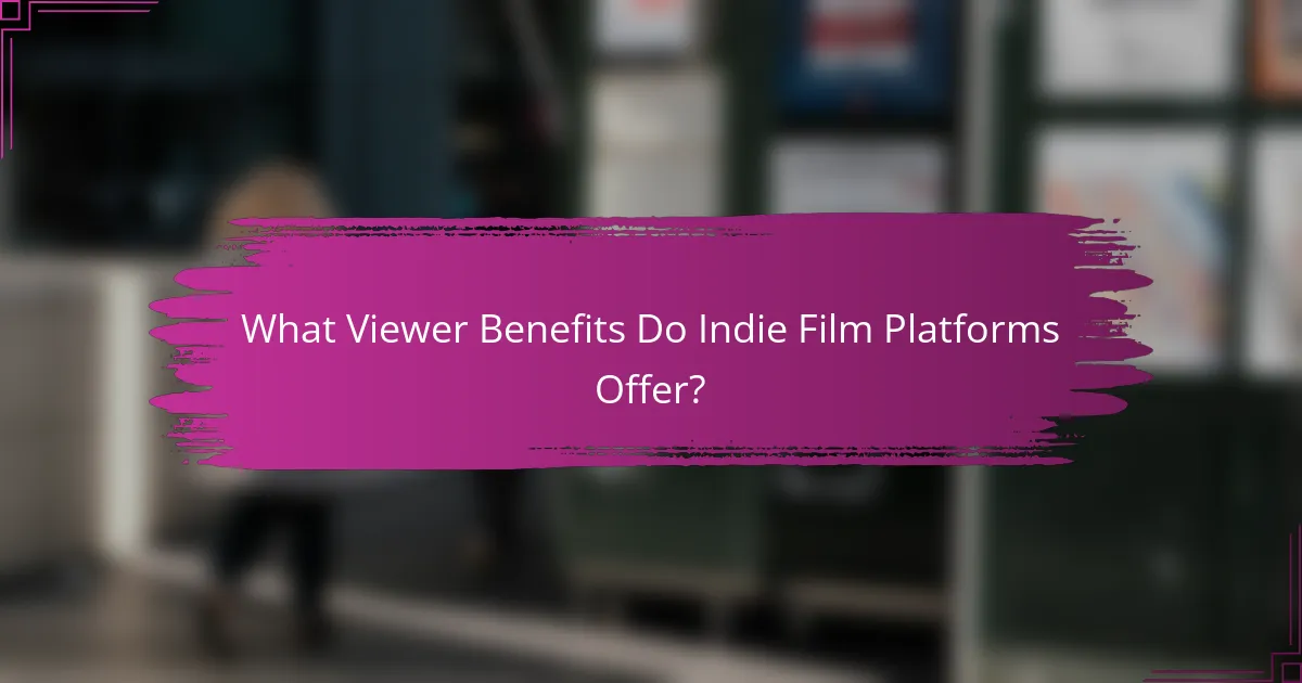 What Viewer Benefits Do Indie Film Platforms Offer?