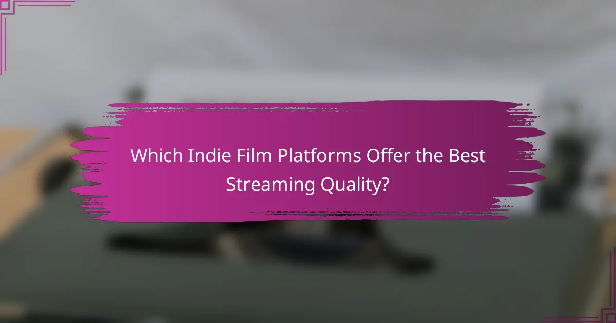 Which Indie Film Platforms Offer the Best Streaming Quality?