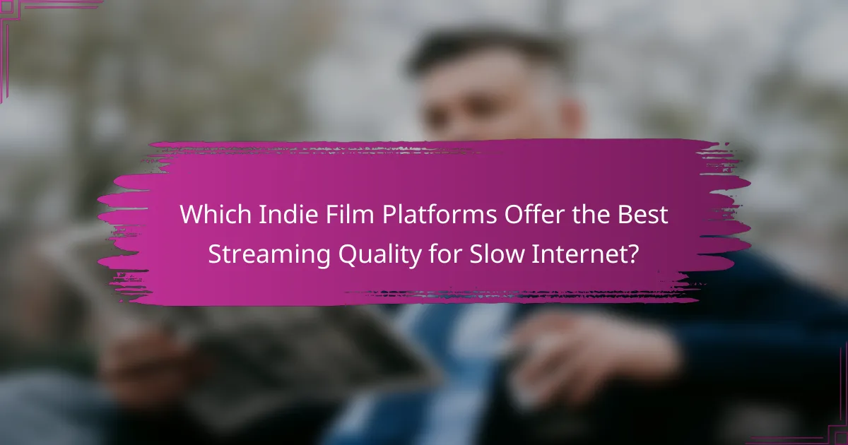 Which Indie Film Platforms Offer the Best Streaming Quality for Slow Internet?