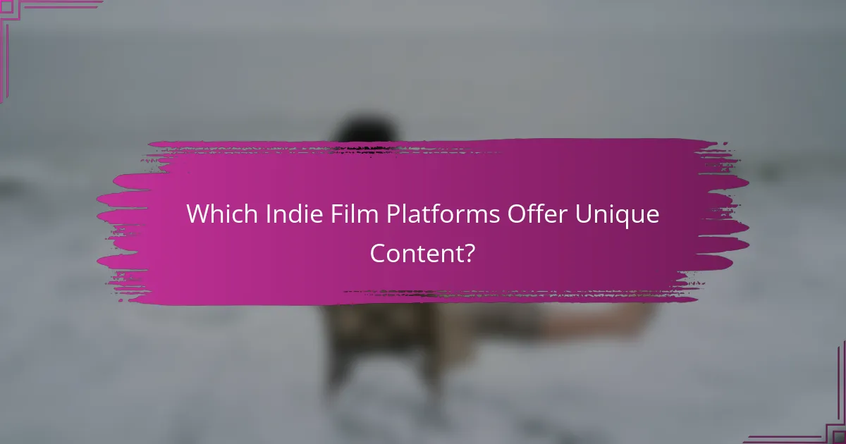 Which Indie Film Platforms Offer Unique Content?