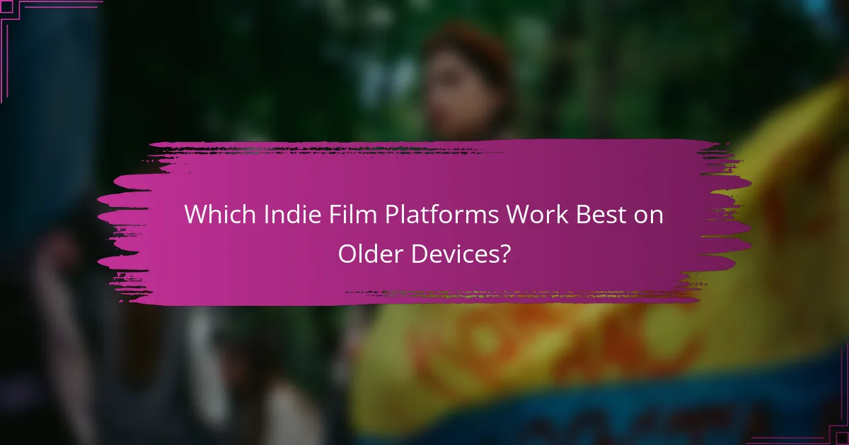 Which Indie Film Platforms Work Best on Older Devices?